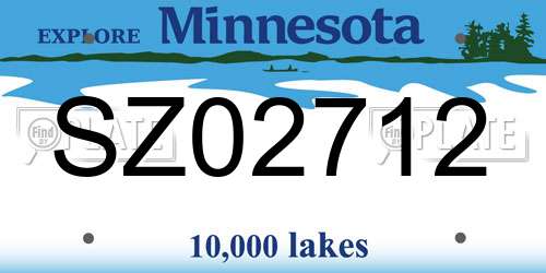 SZ02712 Minnesota License Plate