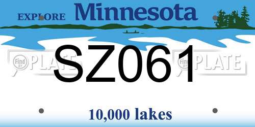 SZ061 Minnesota License Plate