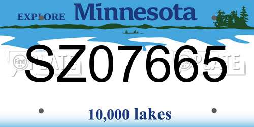 SZ07665 Minnesota License Plate