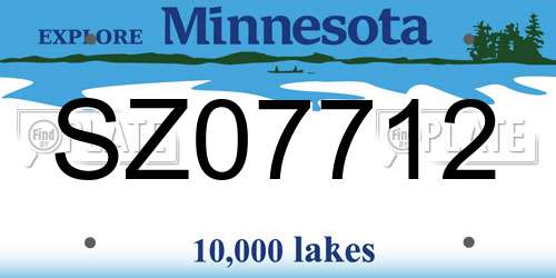 SZ07712 Minnesota License Plate
