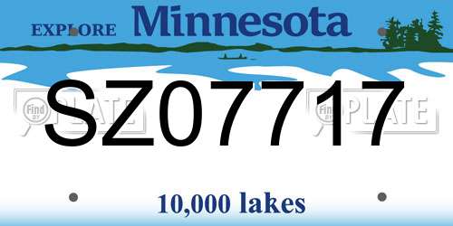SZ07717 Minnesota License Plate
