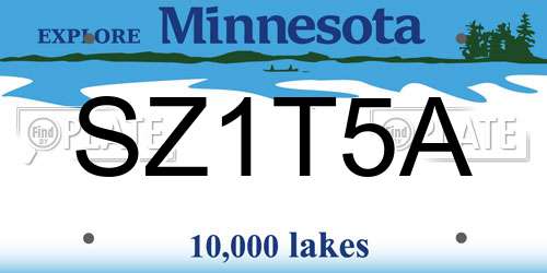 SZ1T5A Minnesota License Plate
