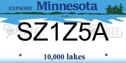 SZ1Z5A Minnesota License Plate