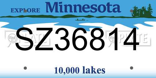 SZ36814 Minnesota License Plate