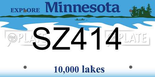 SZ414 Minnesota License Plate