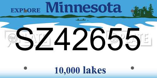 SZ42655 Minnesota License Plate