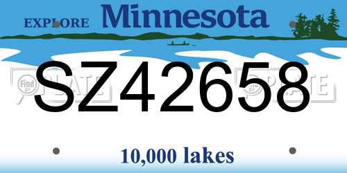 SZ42658 Minnesota License Plate