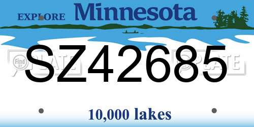 SZ42685 Minnesota License Plate
