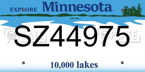 SZ44975 Minnesota License Plate