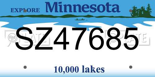 SZ47685 Minnesota License Plate