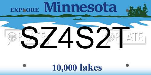SZ4S2T Minnesota License Plate