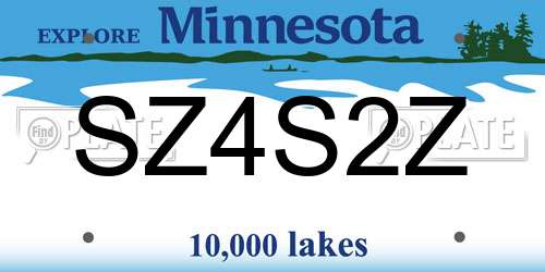 SZ4S2Z Minnesota License Plate