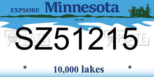 SZ51215 Minnesota License Plate