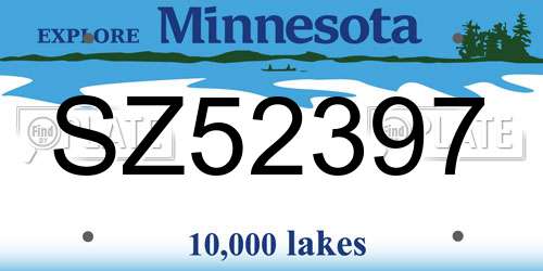 SZ52397 Minnesota License Plate