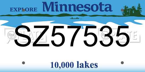 SZ57535 Minnesota License Plate