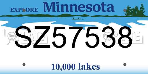 SZ57538 Minnesota License Plate