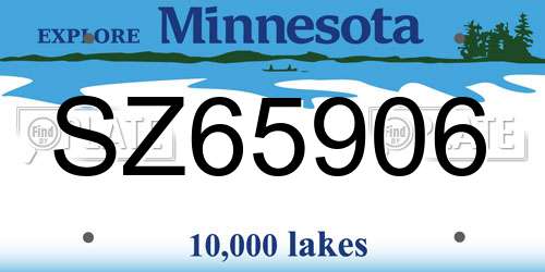 SZ65906 Minnesota License Plate