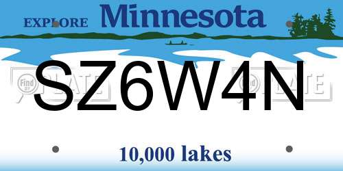 SZ6W4N Minnesota License Plate