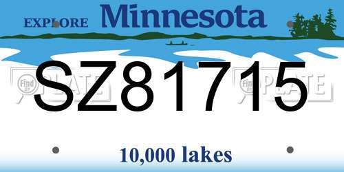SZ81715 Minnesota License Plate