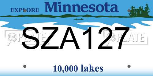 SZA127 Minnesota License Plate