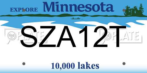 SZA12T Minnesota License Plate