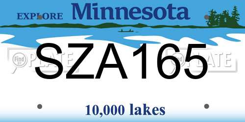 SZA165 Minnesota License Plate
