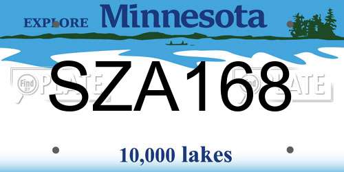 SZA168 Minnesota License Plate