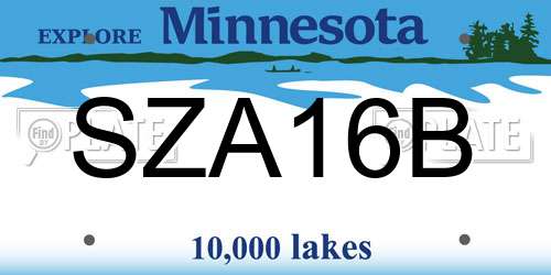SZA16B Minnesota License Plate
