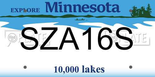 SZA16S Minnesota License Plate