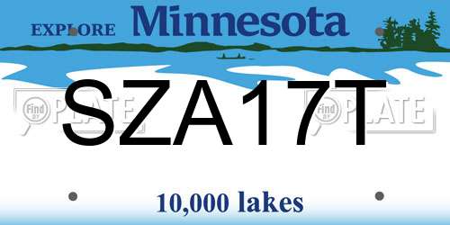 SZA17T Minnesota License Plate