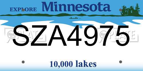 SZA4975 Minnesota License Plate