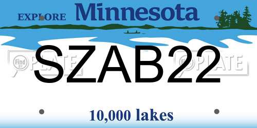 SZAB22 Minnesota License Plate