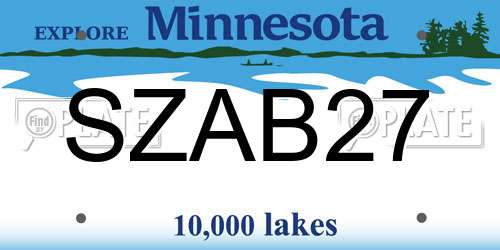 SZAB27 Minnesota License Plate