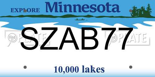SZAB77 Minnesota License Plate