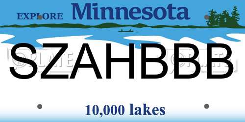 SZAHBBB Minnesota License Plate