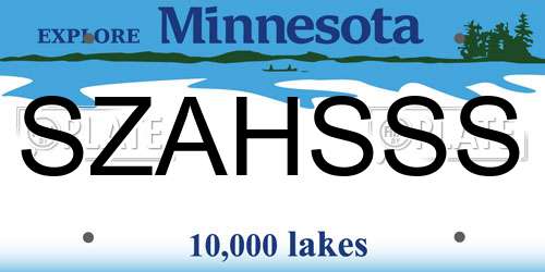 SZAHSSS Minnesota License Plate