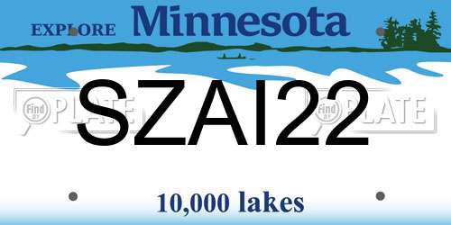 SZAI22 Minnesota License Plate