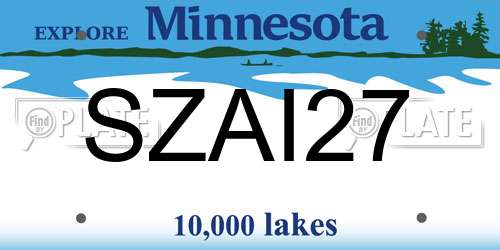 SZAI27 Minnesota License Plate