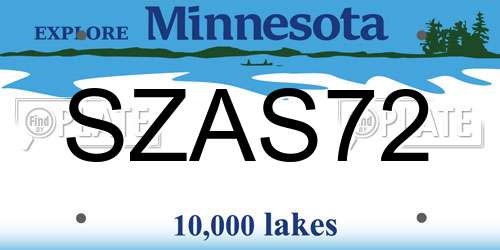 SZAS72 Minnesota License Plate