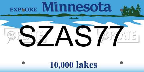 SZAS77 Minnesota License Plate