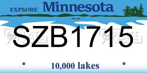 SZB1715 Minnesota License Plate