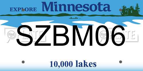 SZBM06 Minnesota License Plate