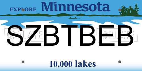 SZBTBEB Minnesota License Plate