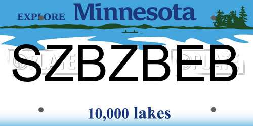 SZBZBEB Minnesota License Plate