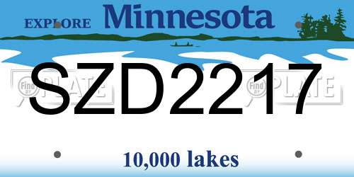 SZD2217 Minnesota License Plate