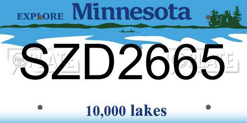 SZD2665 Minnesota License Plate