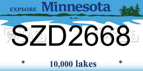SZD2668 Minnesota License Plate