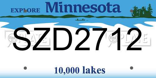 SZD2712 Minnesota License Plate