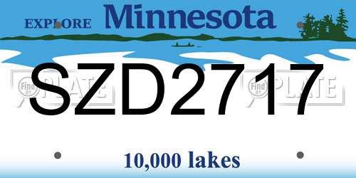 SZD2717 Minnesota License Plate