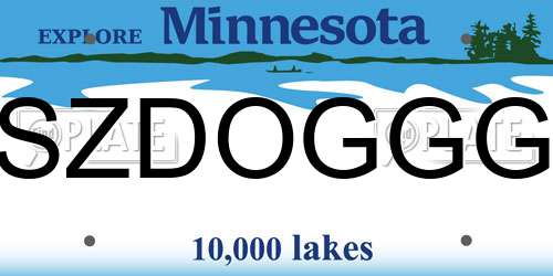 SZDOGGG Minnesota License Plate